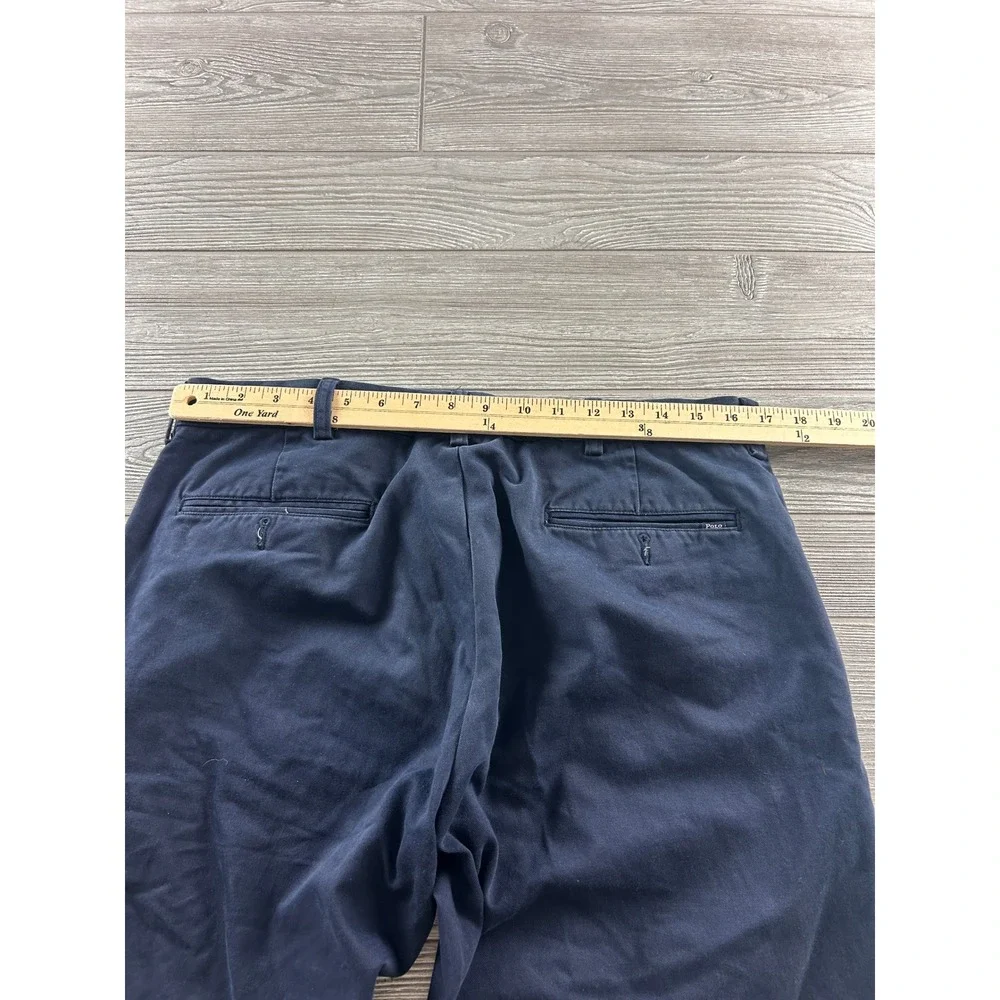 Polo Ralph Lauren Mens Chino Pants 36x30 Navy Blue Cotton Straight Leg Trousers